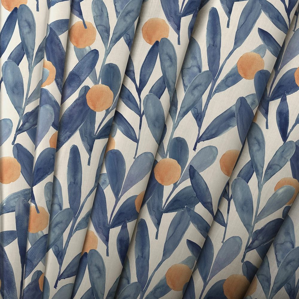 Enso Printed Cotton Made to Measure Roman Blinds Cobalt