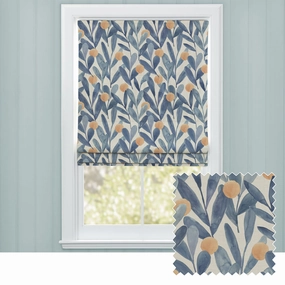 Enso Printed Cotton Made to Measure Roman Blinds Cobaltbedding sets ,throw blankets 