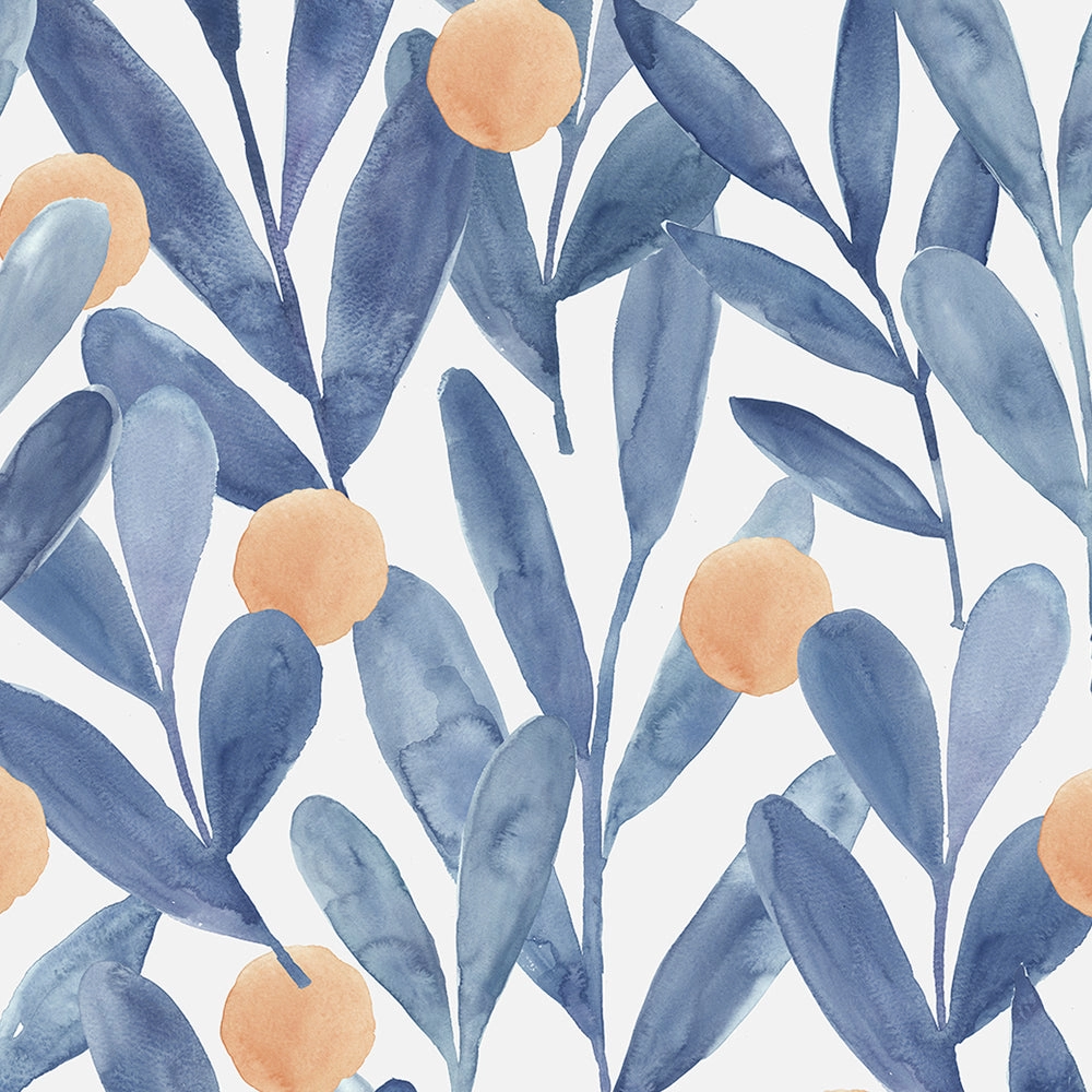 Enso Printed Cotton Made to Measure Roman Blinds Cobalt