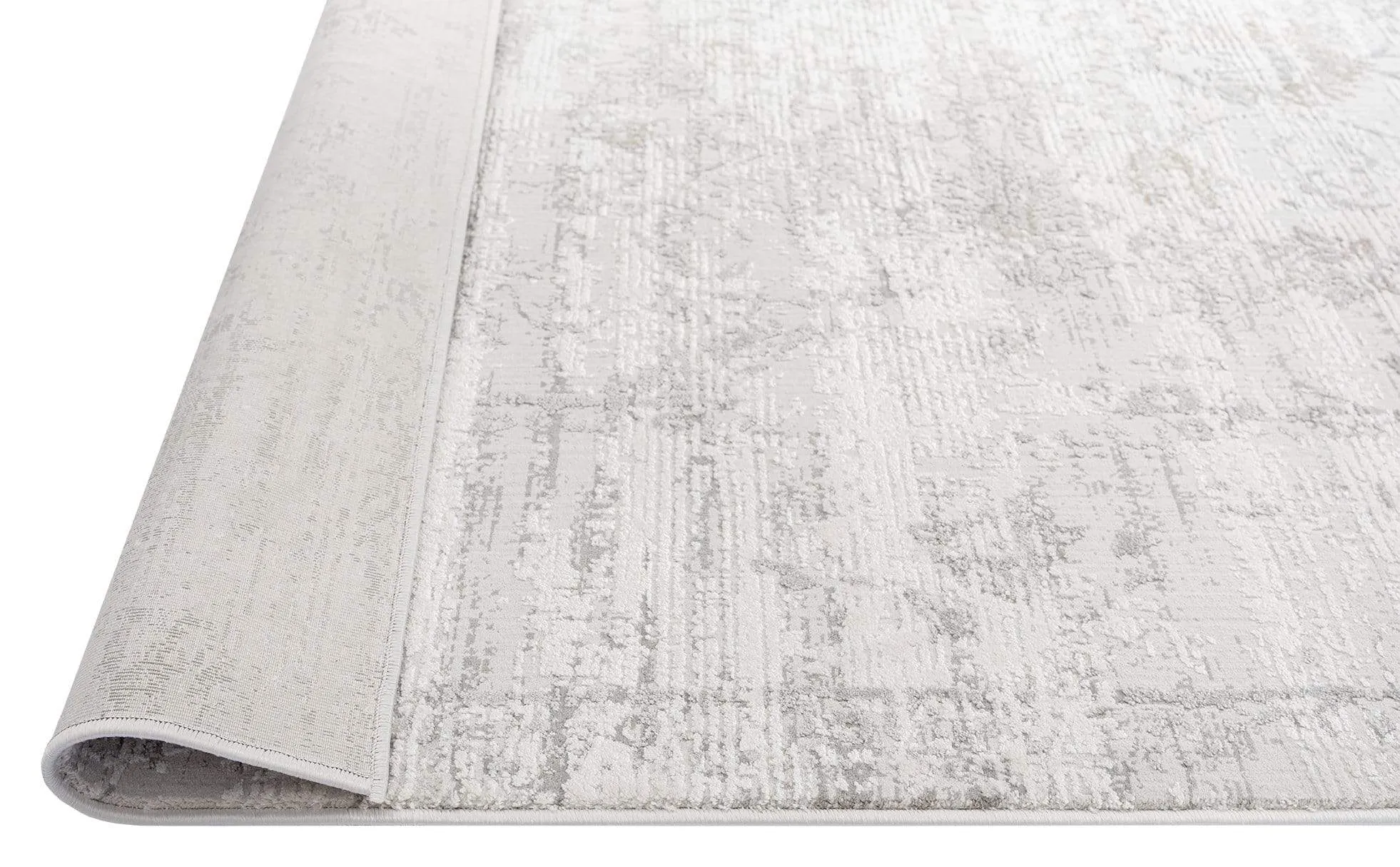 Eshe Grey and Ivory Distressed Floral Rug *NO RETURNS UNLESS FAULTY