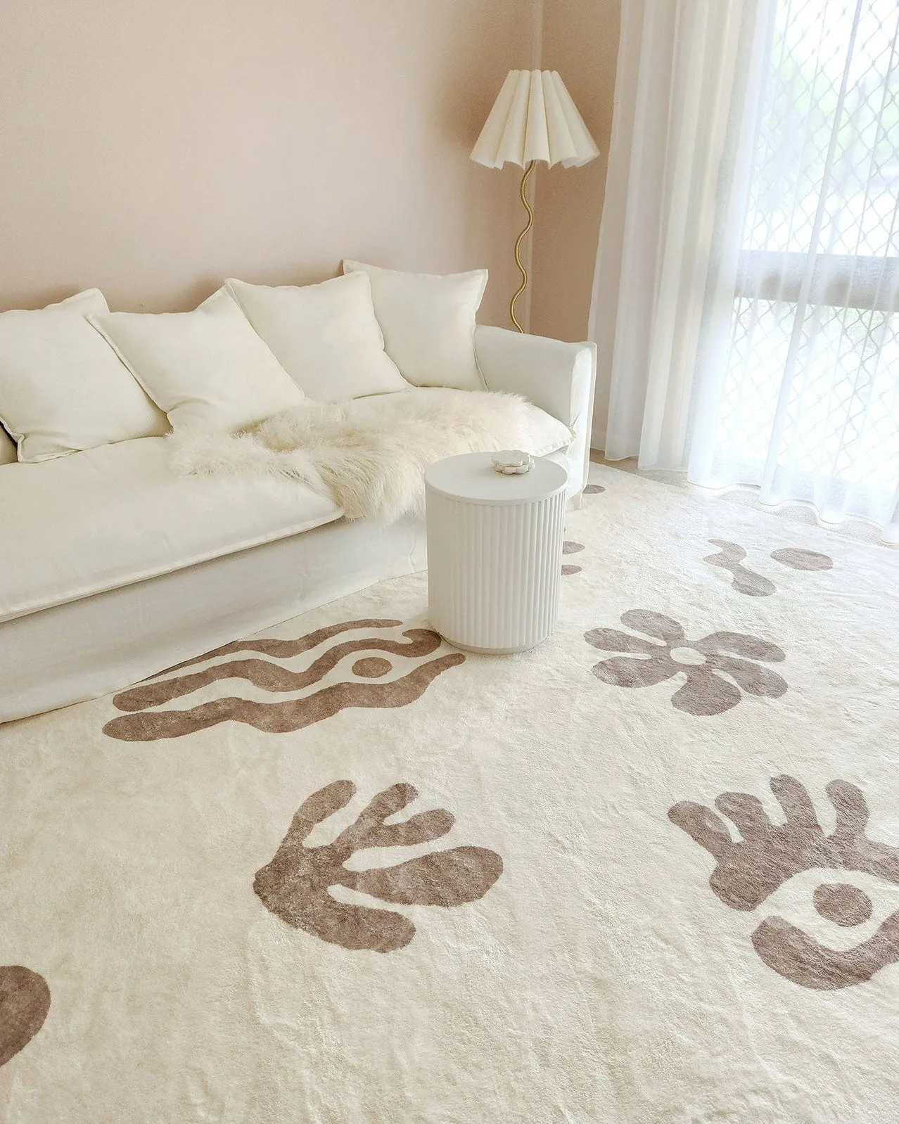Esilda Brown Abstract Washable Rug