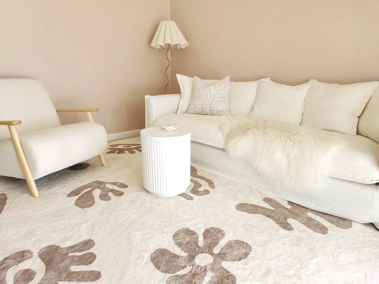 Esilda Brown Abstract Washable Rug