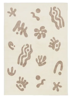 Esilda Brown Abstract Washable Rugmodern color block patchwork rug