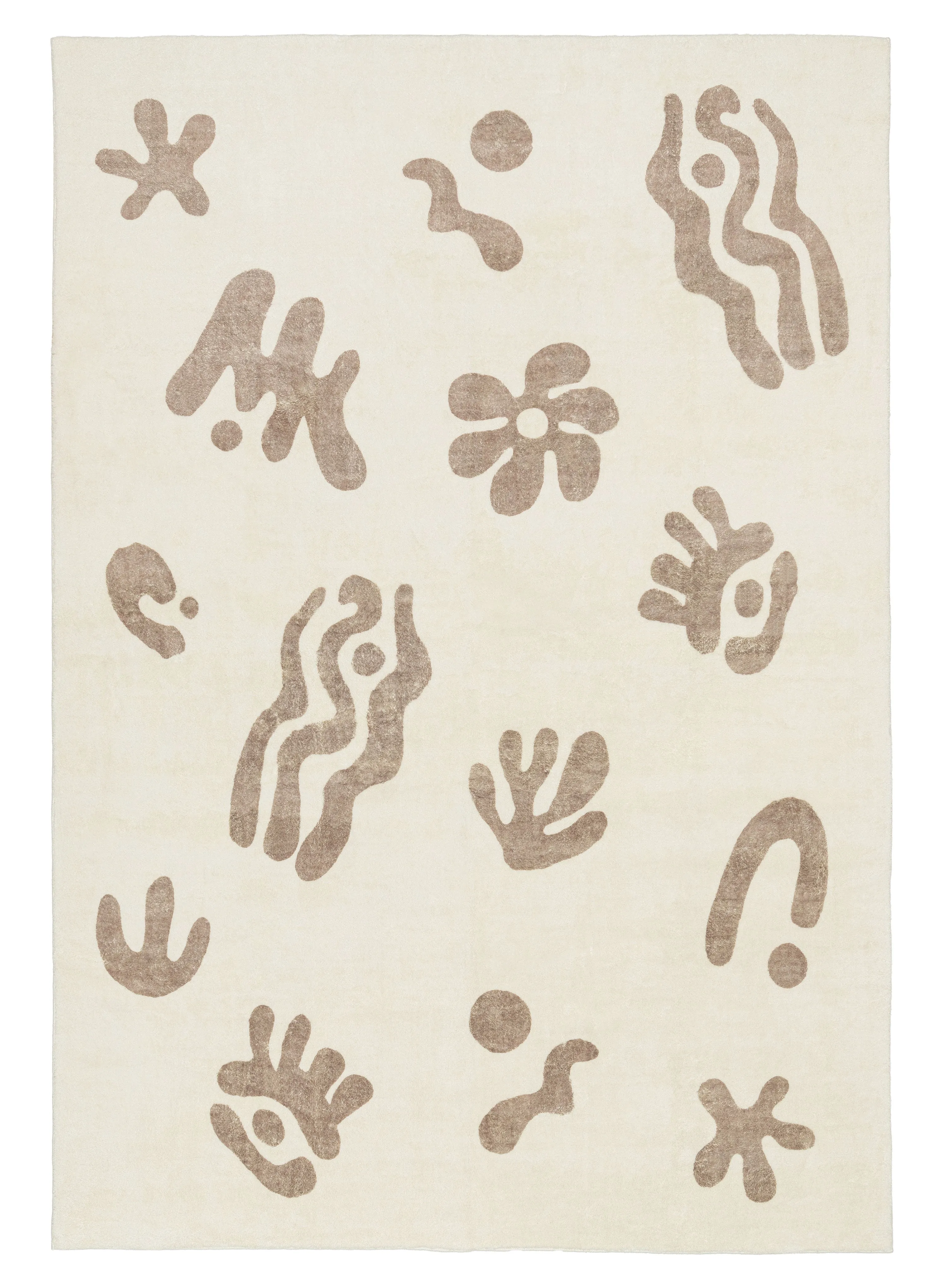 Esilda Brown Abstract Washable Rugmodern color block patchwork rug