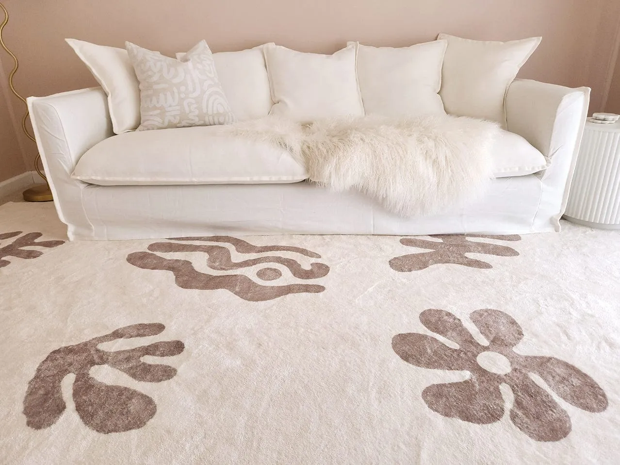 Esilda Brown Abstract Washable Rug