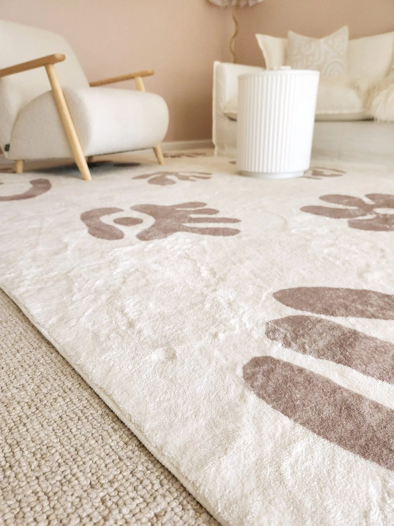 Esilda Brown Abstract Washable Rug