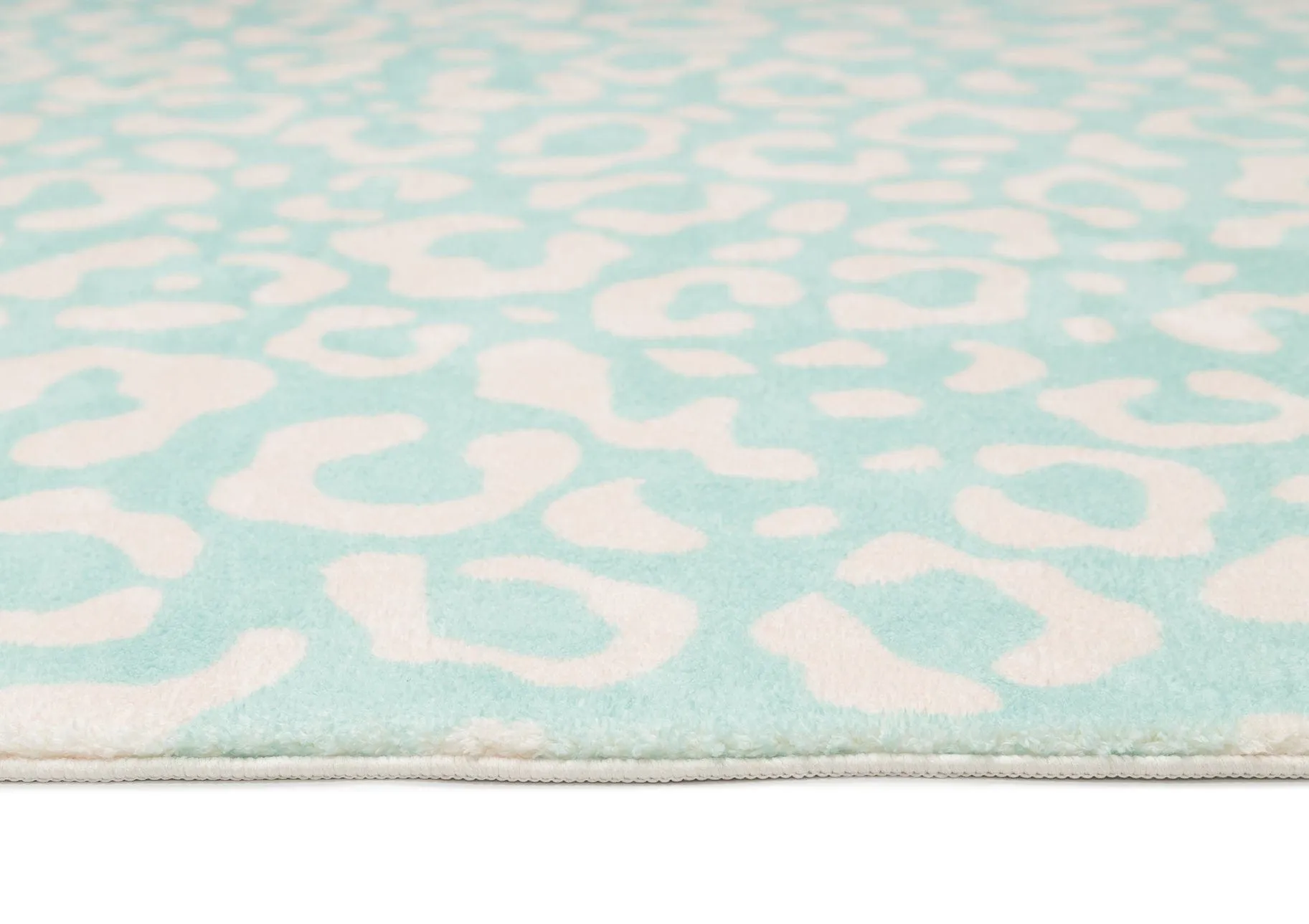 Esmeralda Pink and  Mint Green Leopard Print Washable Rug *NO RETURNS UNLESS FAULTY