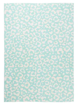 Esmeralda Pink and  Mint Green Leopard Print Washable Rug *NO RETURNS UNLESS FAULTYmodern color block patchwork rug