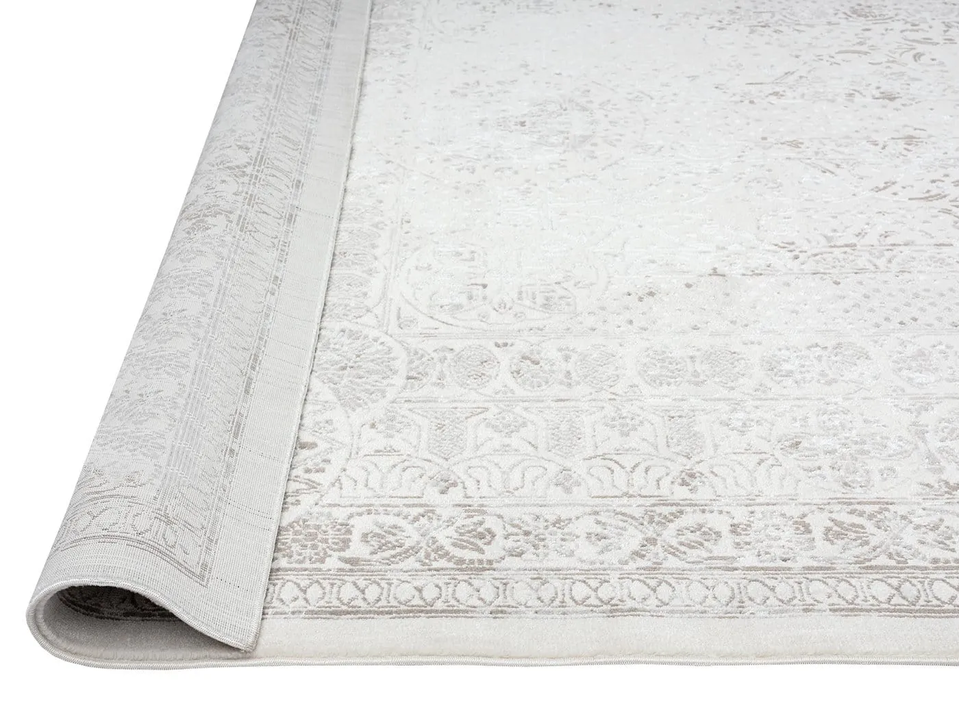 Esmeray Ivory And Grey Traditional Distressed Rug *NO RETURNS UNLESS FAULTY
