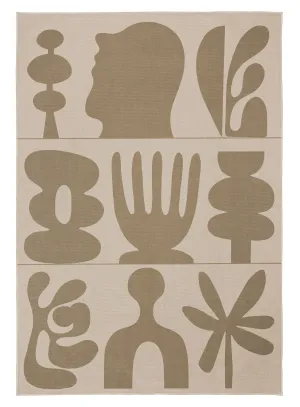 Esnir Beige Graphic Indoor Outdoor Washable Rug *NO RETURNS UNLESS FAULTYmodern color block patchwork rug