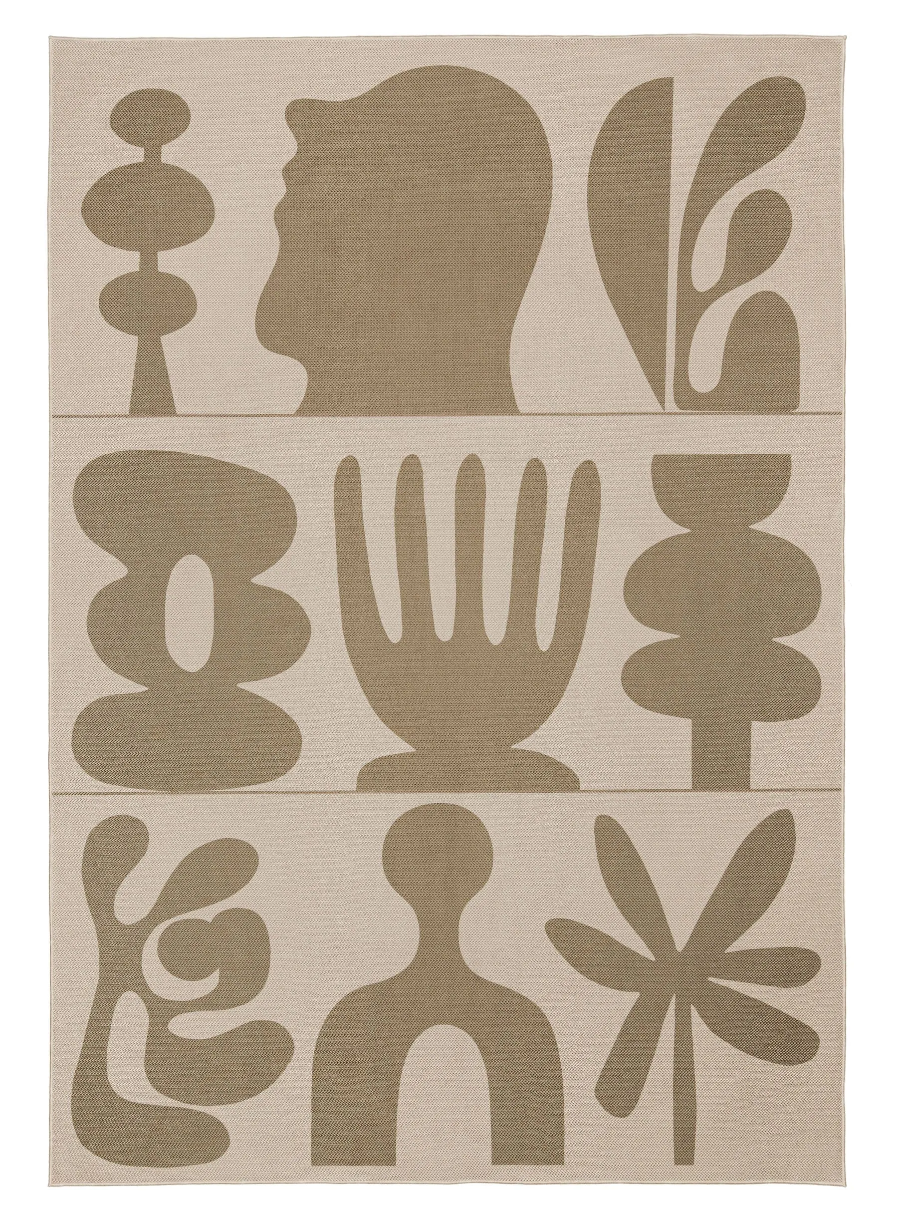Esnir Beige Graphic Indoor Outdoor Washable Rug *NO RETURNS UNLESS FAULTYmodern color block patchwork rug