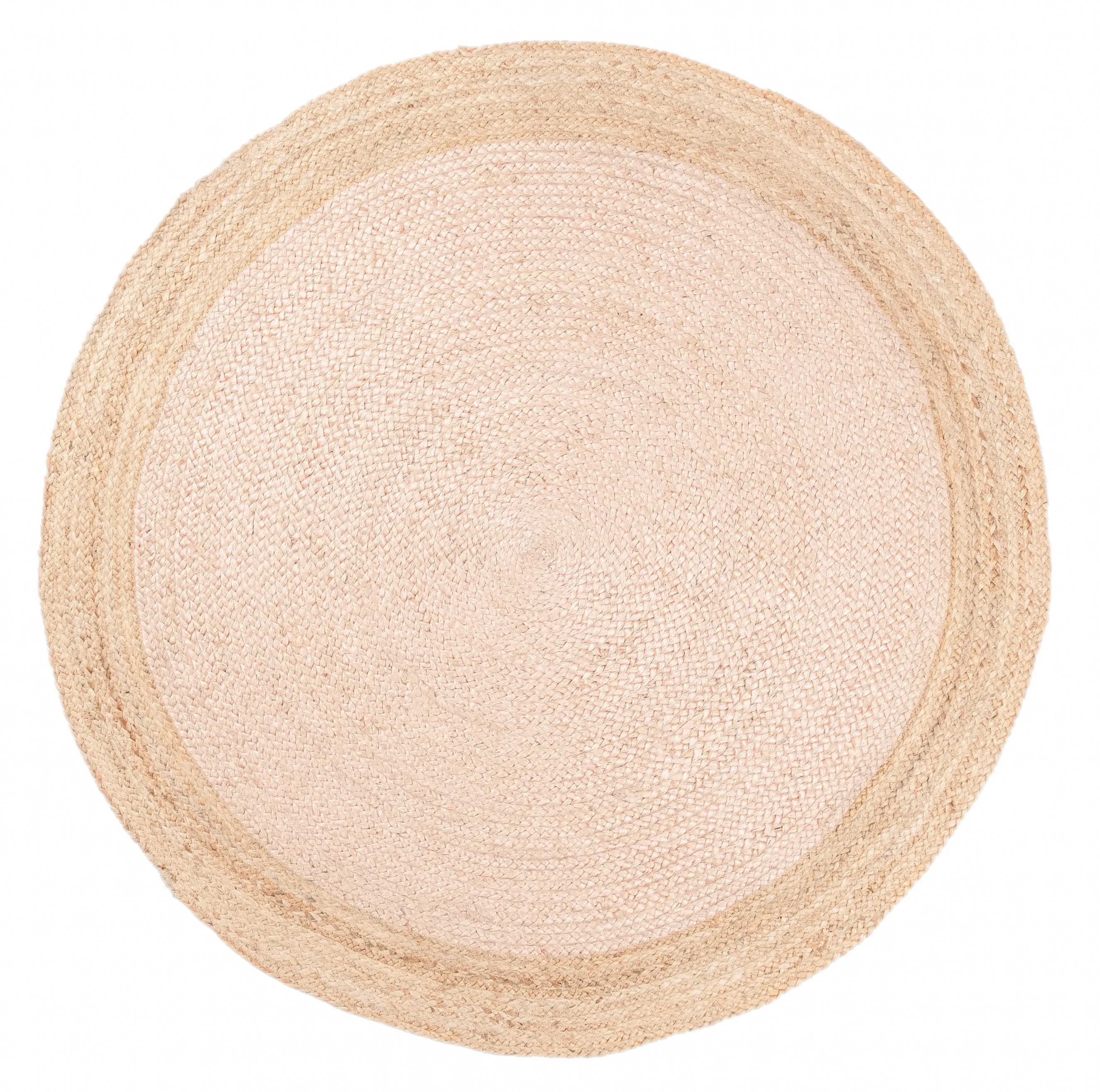 Esperance Pink Hand-Braided Round Jute Rug *NO RETURNS UNLESS FAULTYmodern color block patchwork rug
