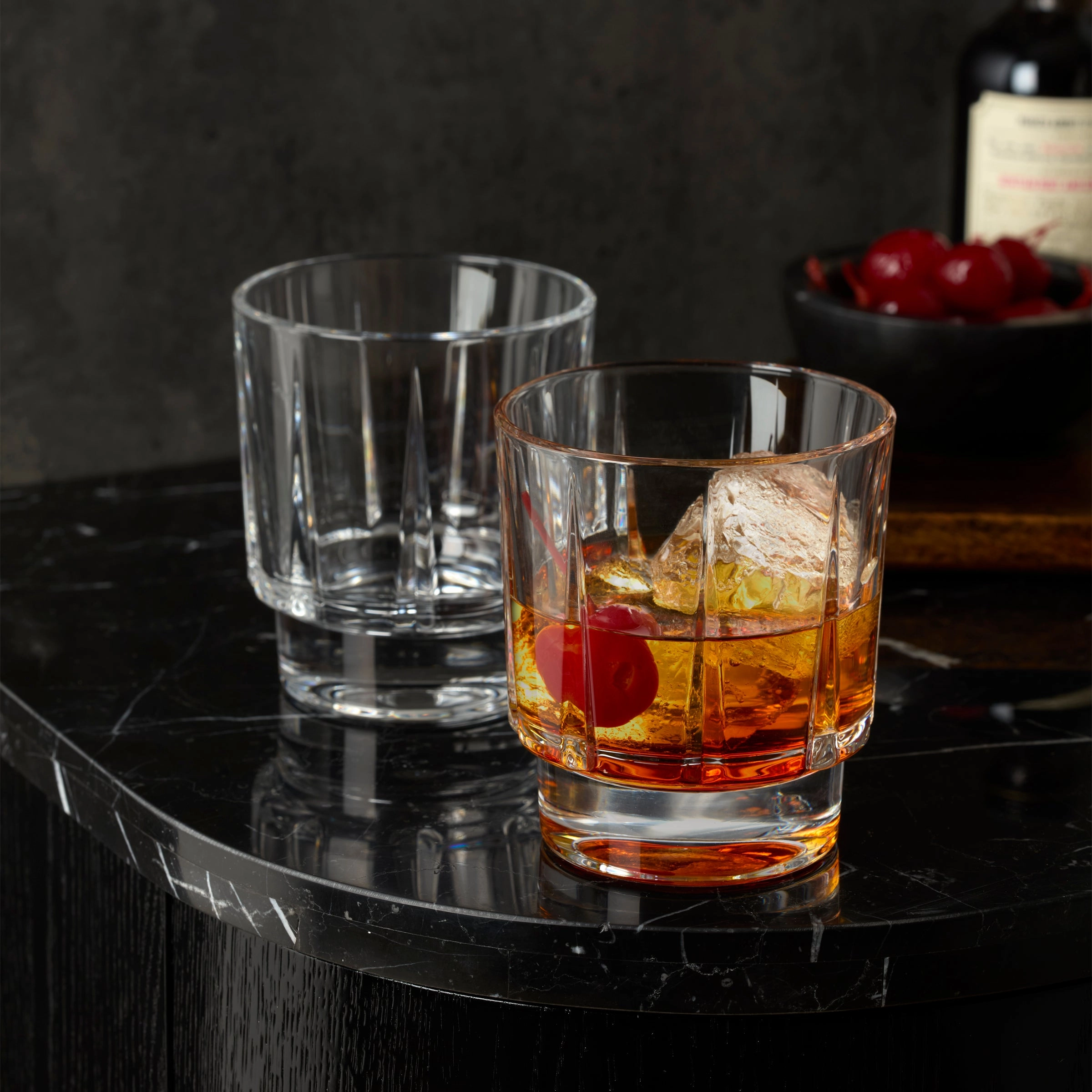 Estate Double Old Fashion Glasses - Set Of 4