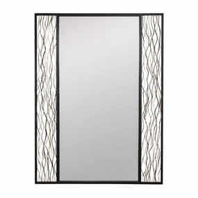 Estela 380MI30BMBFG 30-Inch Rectangular Mirror - Matte Black/French Goldwall mounted decorative mirror,full length dressing mirror