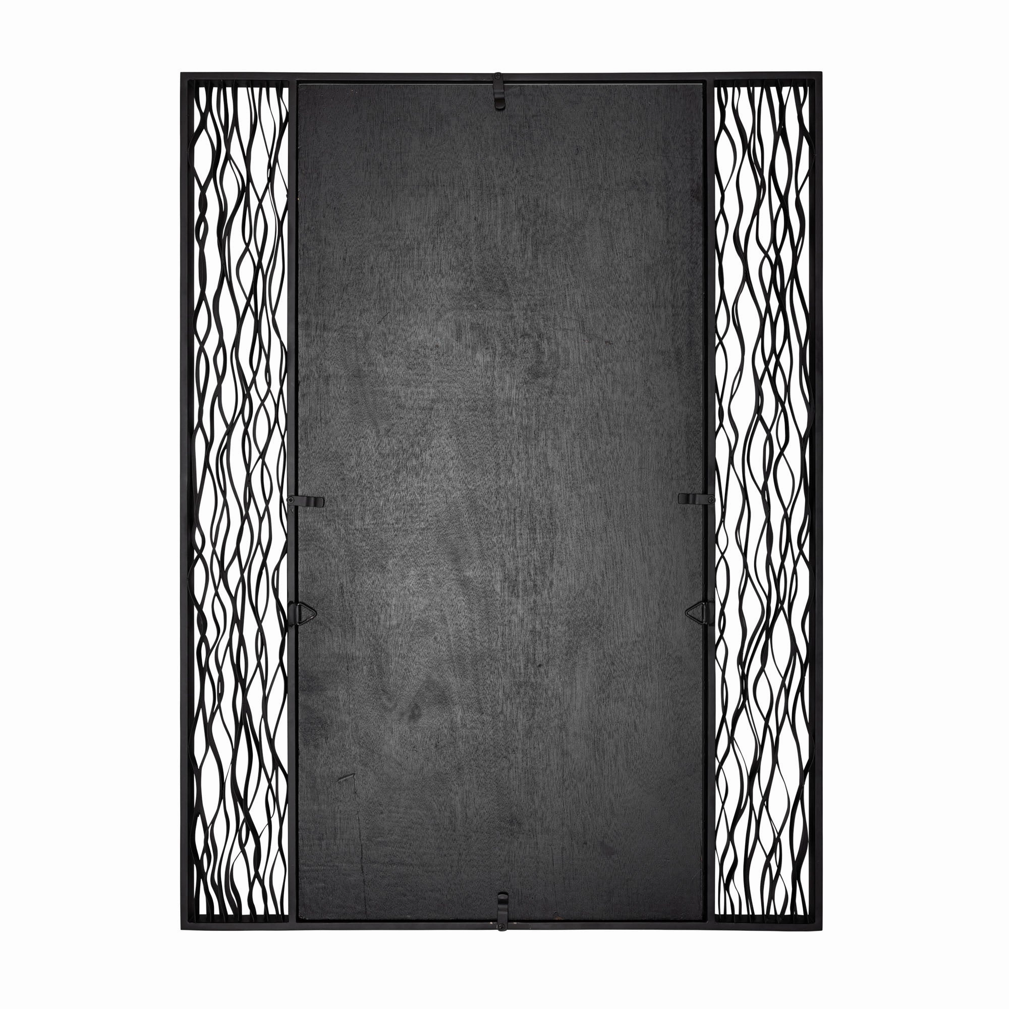 Estela 380MI30BMBFG 30-Inch Rectangular Mirror - Matte Black/French Gold