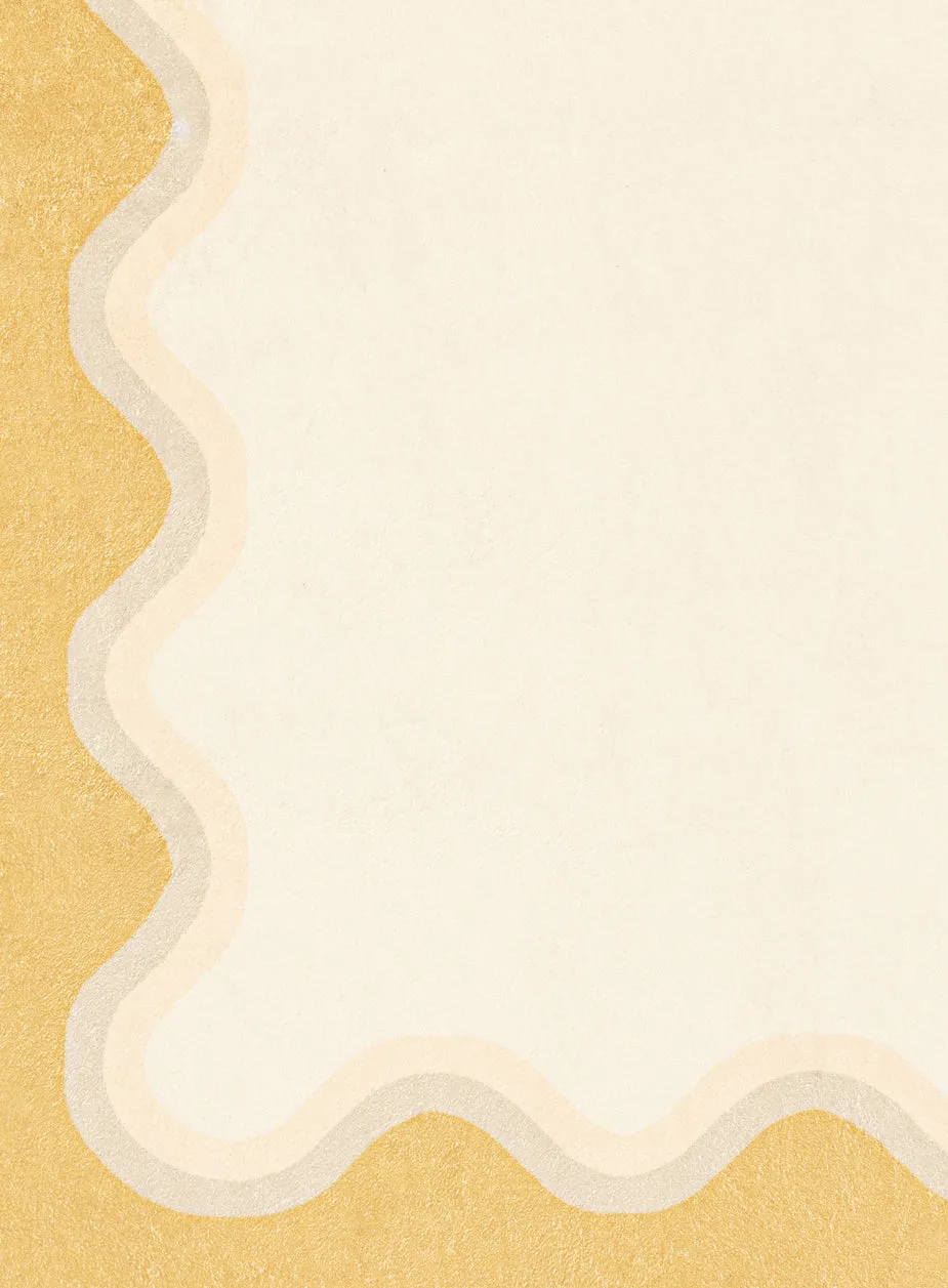 Esti Cream and Yellow Wiggle Bordered Washable Rug