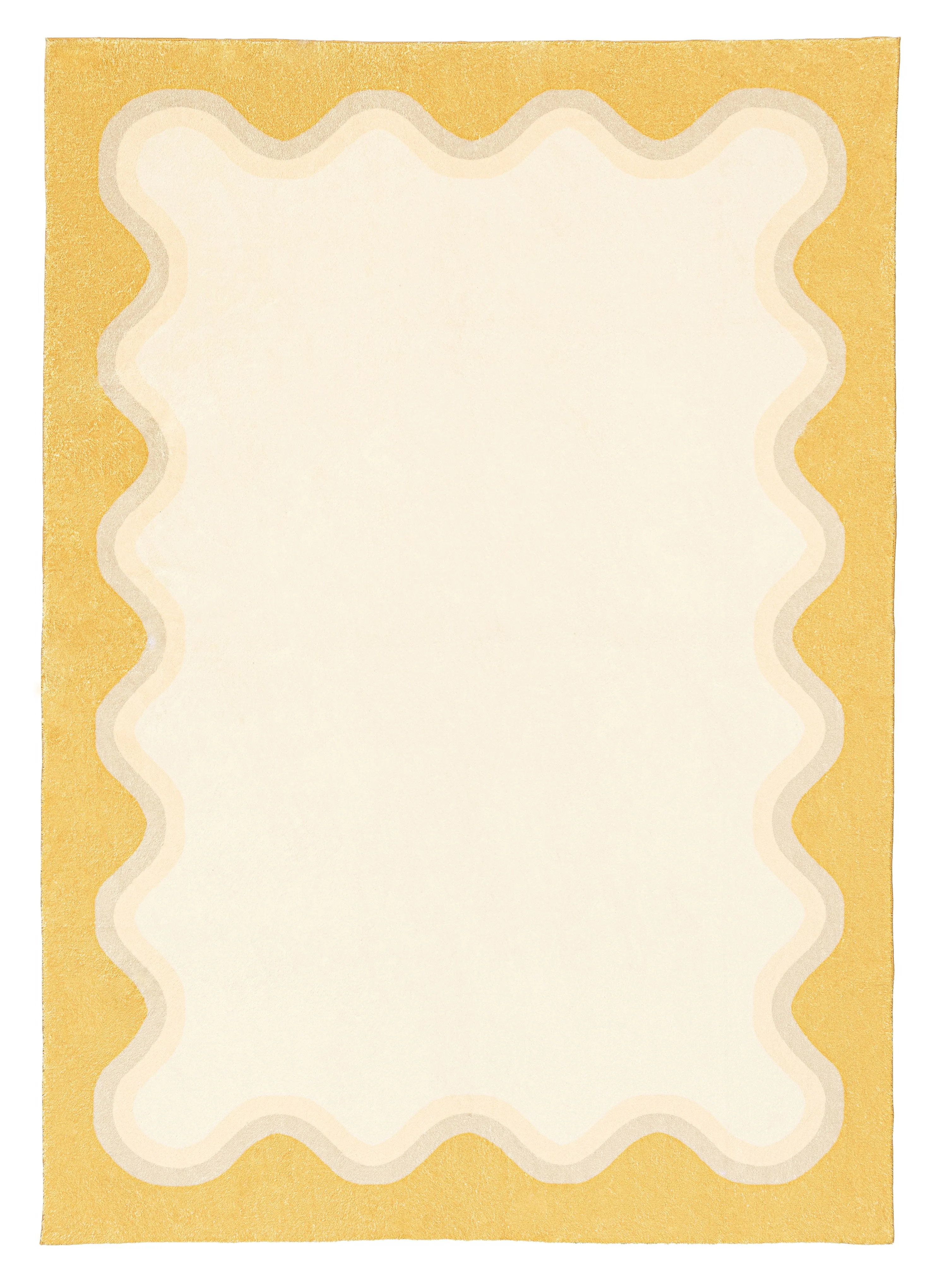 Esti Cream and Yellow Wiggle Bordered Washable Rugmodern color block patchwork rug