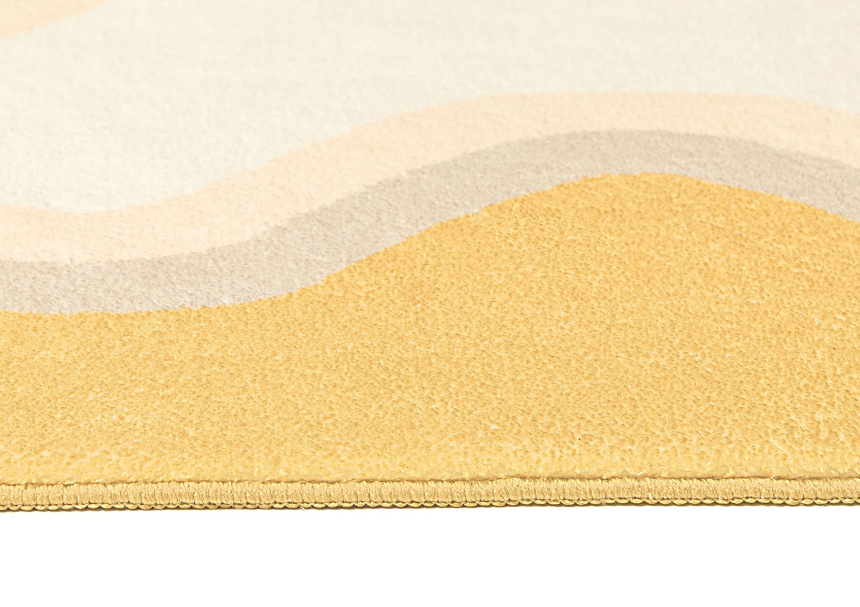 Esti Cream and Yellow Wiggle Bordered Washable Rug
