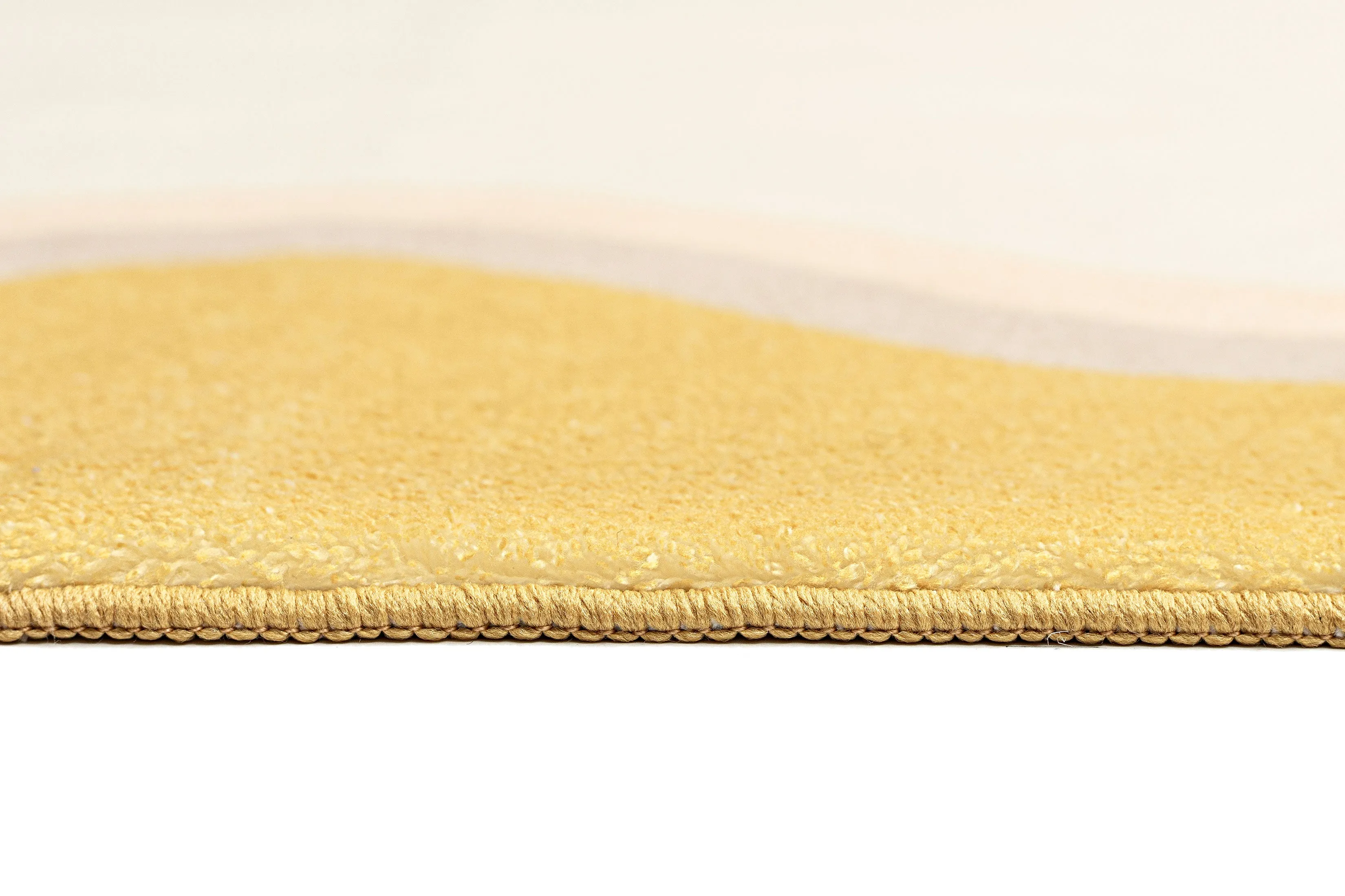 Esti Cream and Yellow Wiggle Bordered Washable Rug