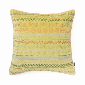 Ethnic Emb Cushion Cover 450 X 450 Yellowbedding sets ,throw blankets 