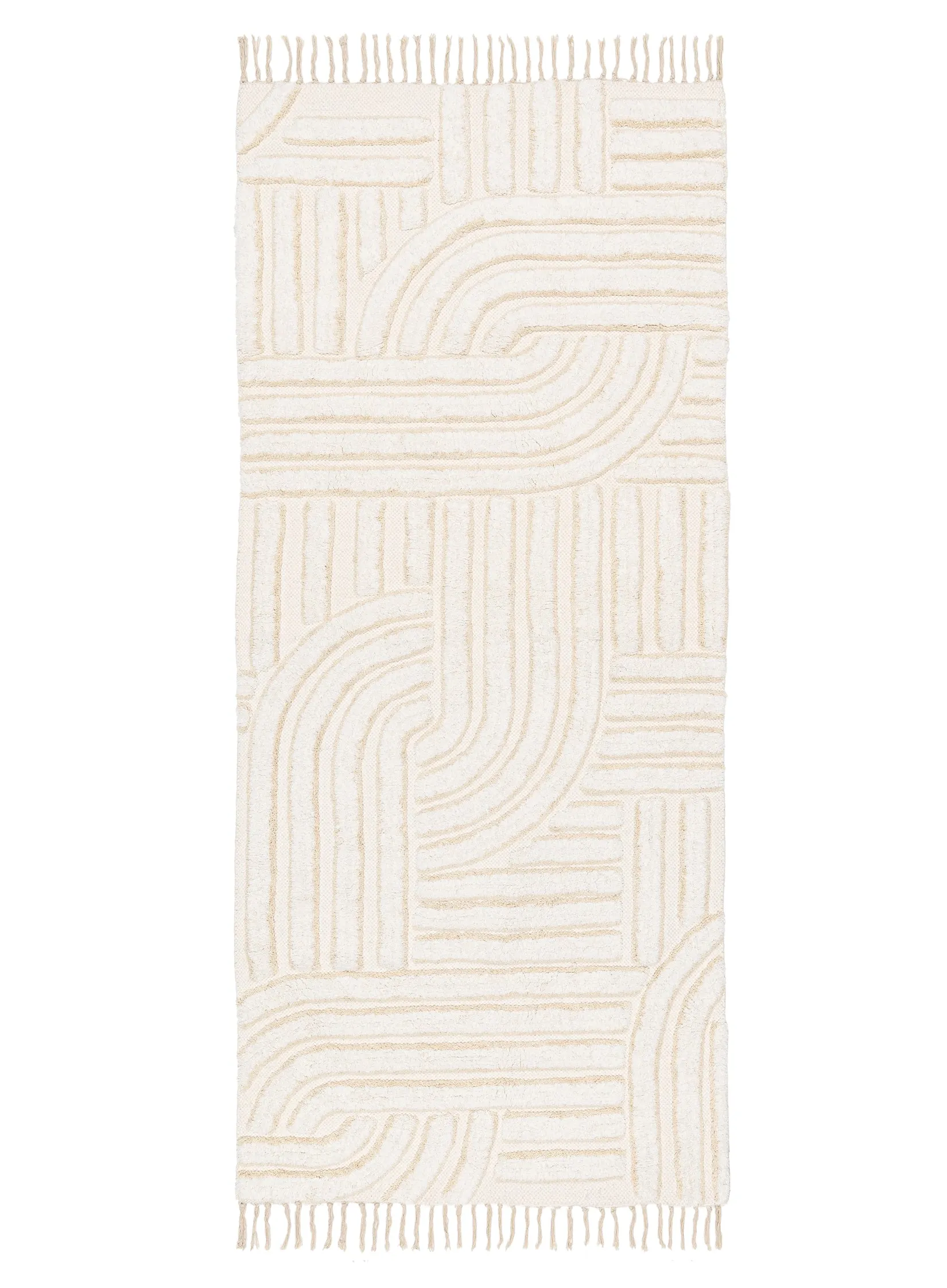 Etta Ivory Geometric Washable Bath Mat