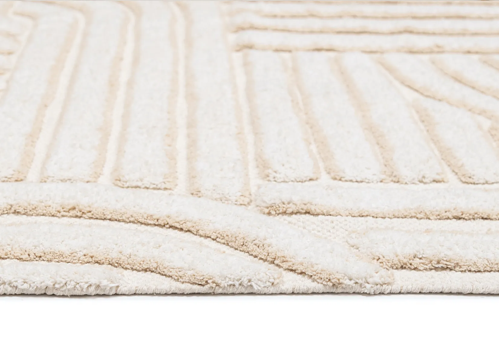 Etta Ivory Geometric Washable Bath Mat