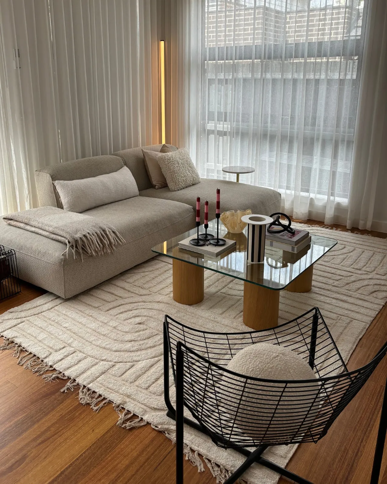Etta Ivory Geometric Washable Rug