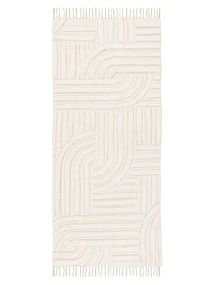 Etta Ivory Geometric Washable Runner Rugmodern color block patchwork rug