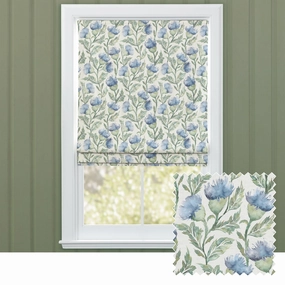 Ettrick Printed Cotton Made to Measure Roman Blinds Bluebell Creamhome decor ,wall decor 
