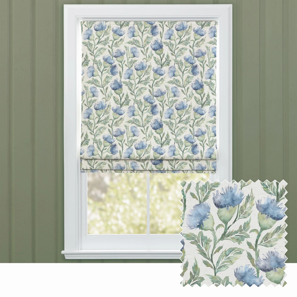 Ettrick Printed Cotton Made to Measure Roman Blinds Bluebell Creamhome decor ,wall decor 