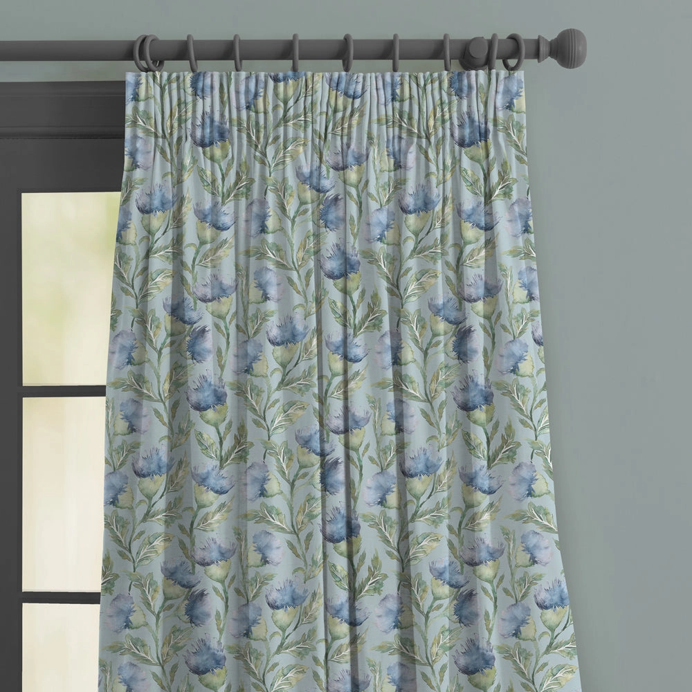 Ettrick Printed Made to Measure Curtains Bluebell