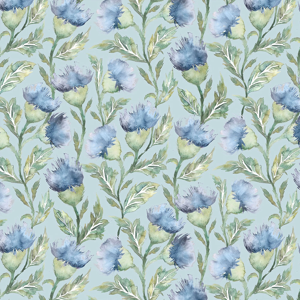 Ettrick Printed Made to Measure Curtains Bluebell