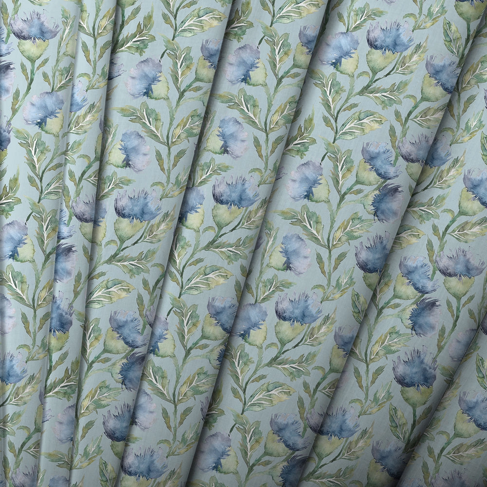 Ettrick Printed Made to Measure Curtains Bluebell