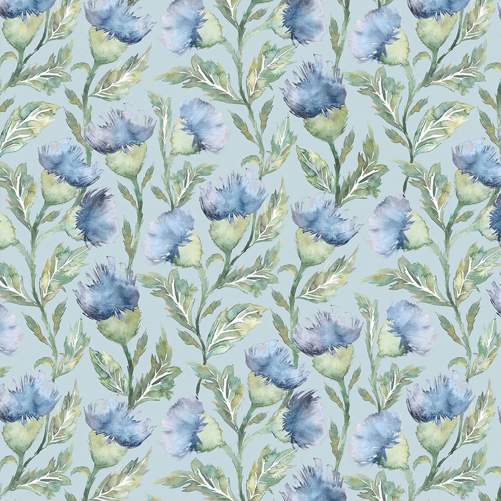 Ettrick Printed Made to Measure Curtains Bluebell