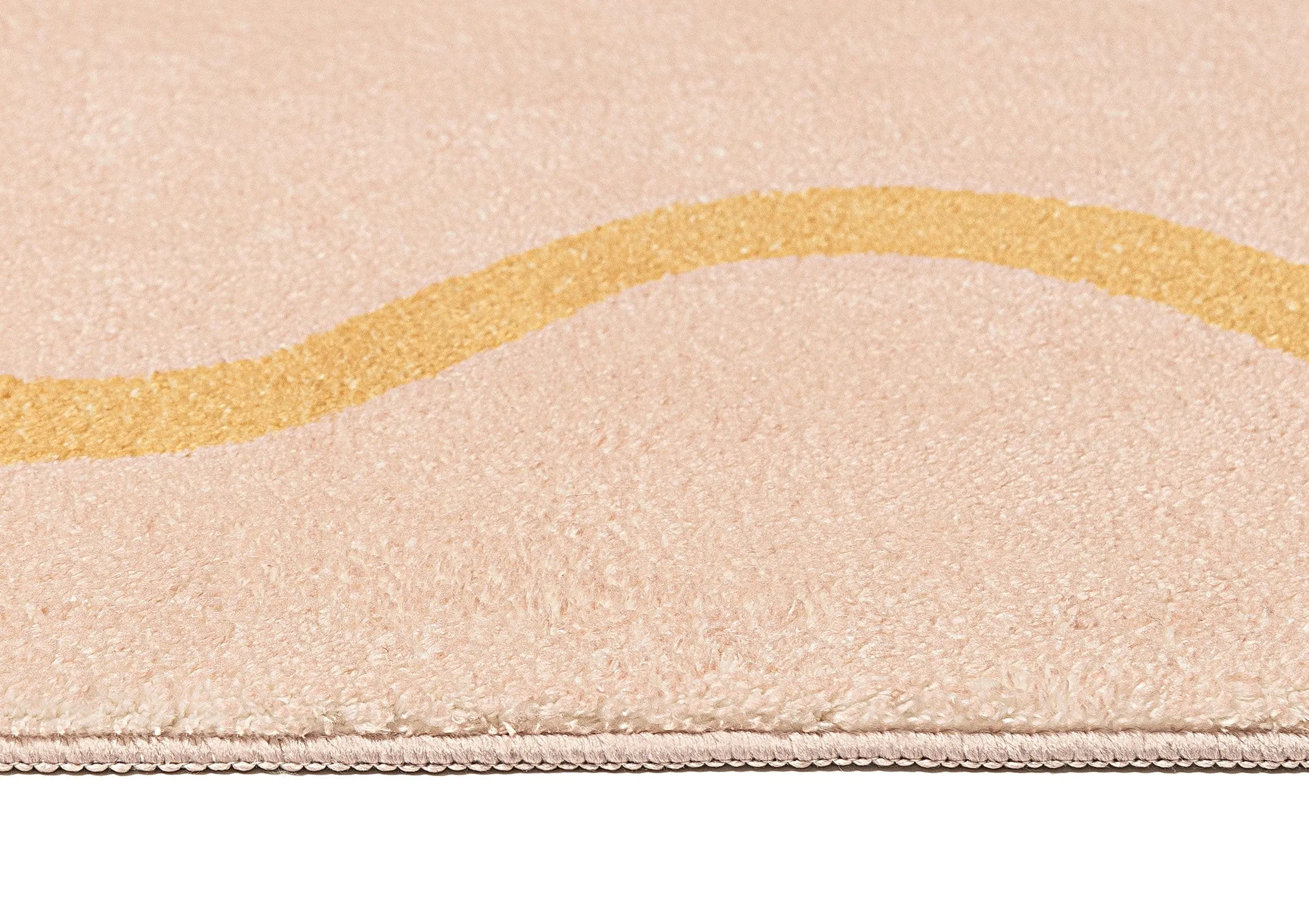 Eva Pink and Yellow Wiggle Bordered Washable Rug