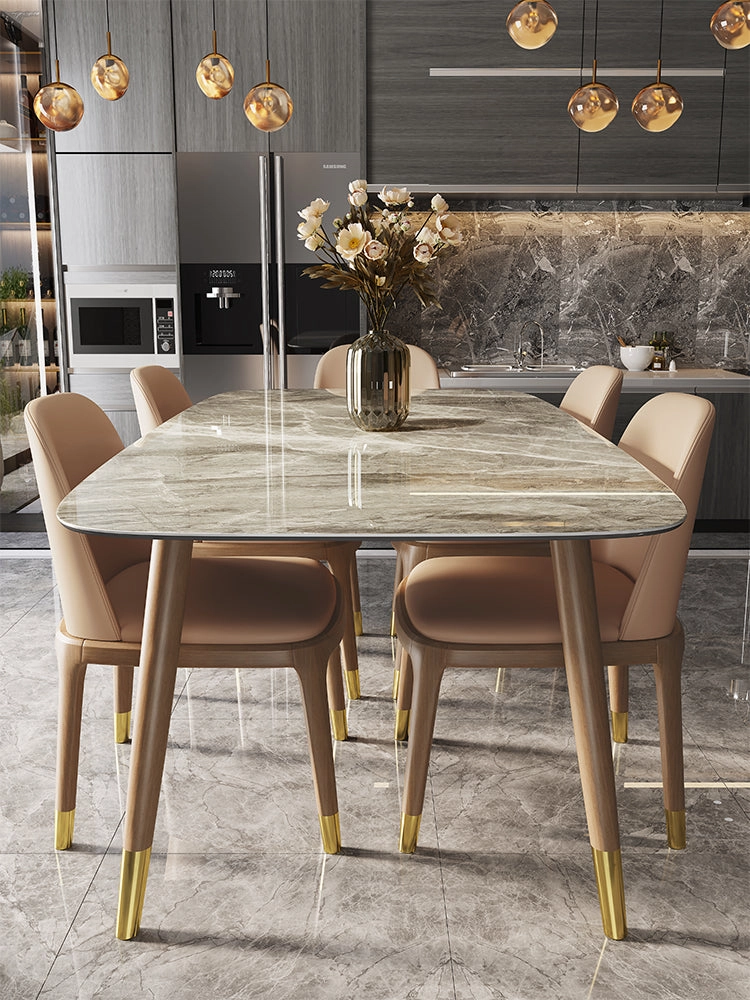 Evoke Gray Marble Pattern Dining Table