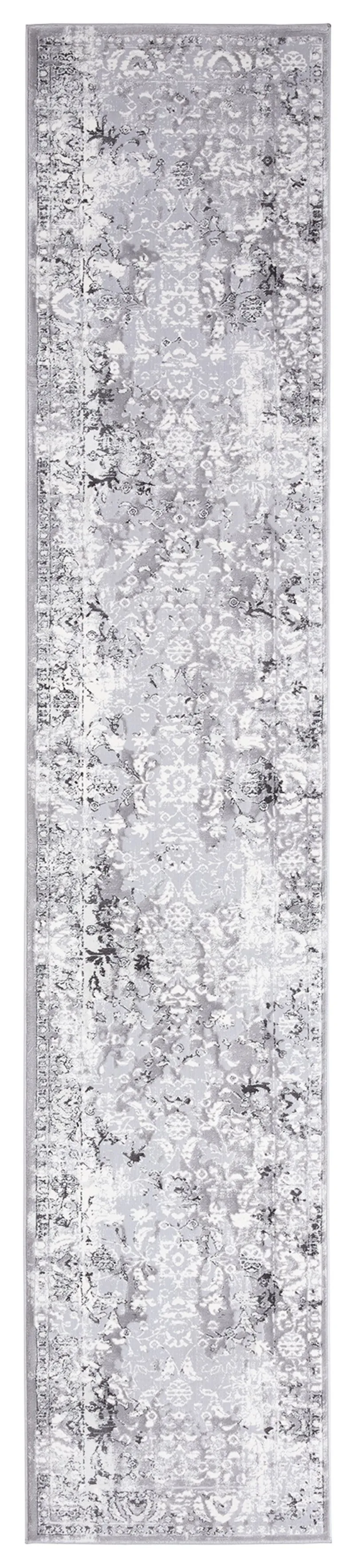 Evryn Charcoal Grey And Ivory Distressed Floral Runner Rug *NO RETURNS UNLESS FAULTYmodern color block patchwork rug