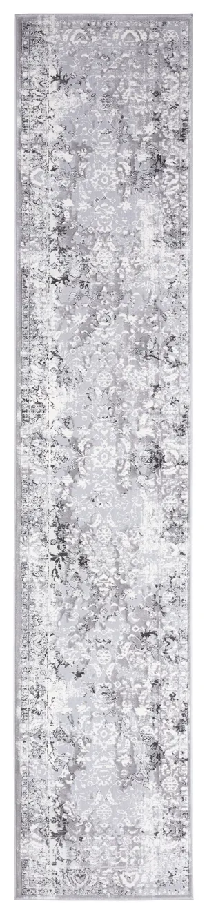 Evryn Charcoal Grey And Ivory Distressed Floral Runner Rug *NO RETURNS UNLESS FAULTYmodern color block patchwork rug