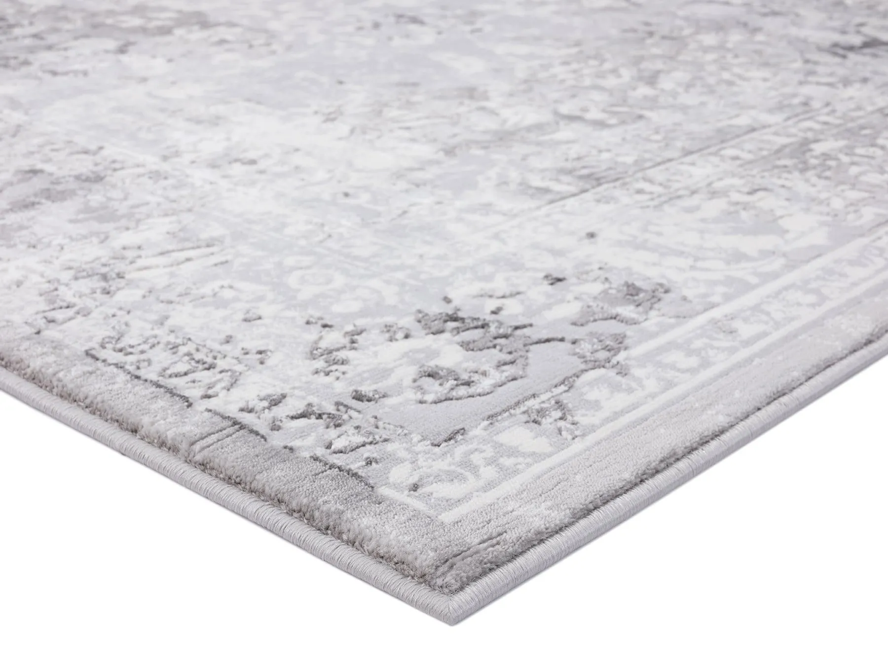 Evryn Charcoal Grey And Ivory Distressed Floral Runner Rug *NO RETURNS UNLESS FAULTY