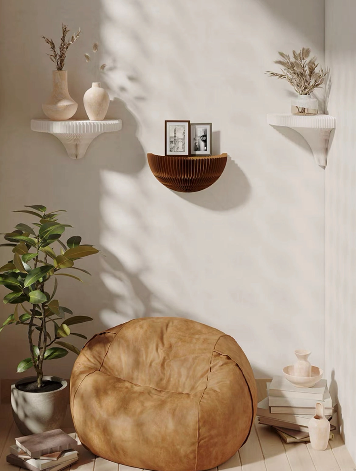Expandable Honeycomb Kraft Paper Wall Shelves