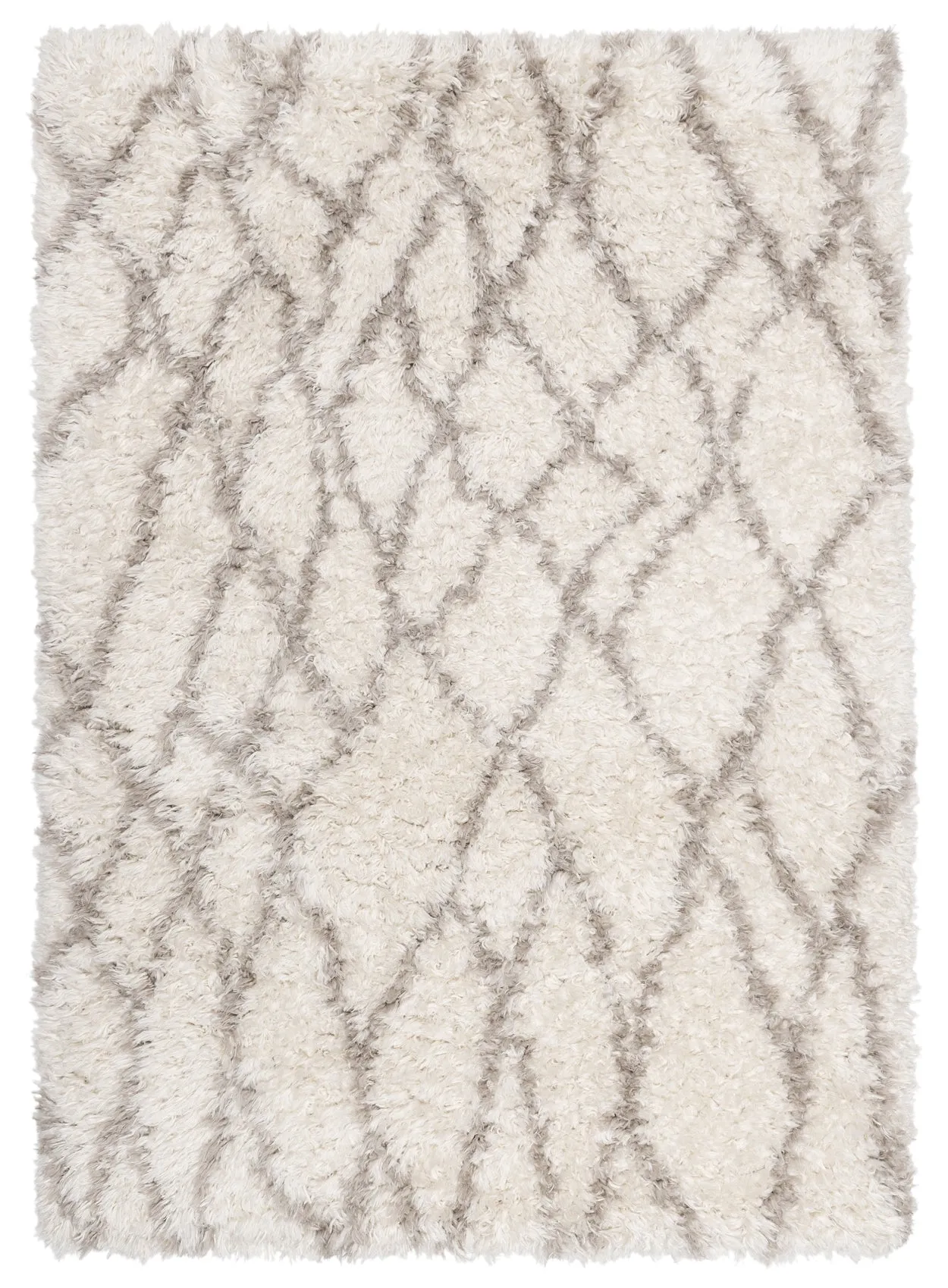 Fabiola Cream & Beige Tribal Shag Rugmodern color block patchwork rug