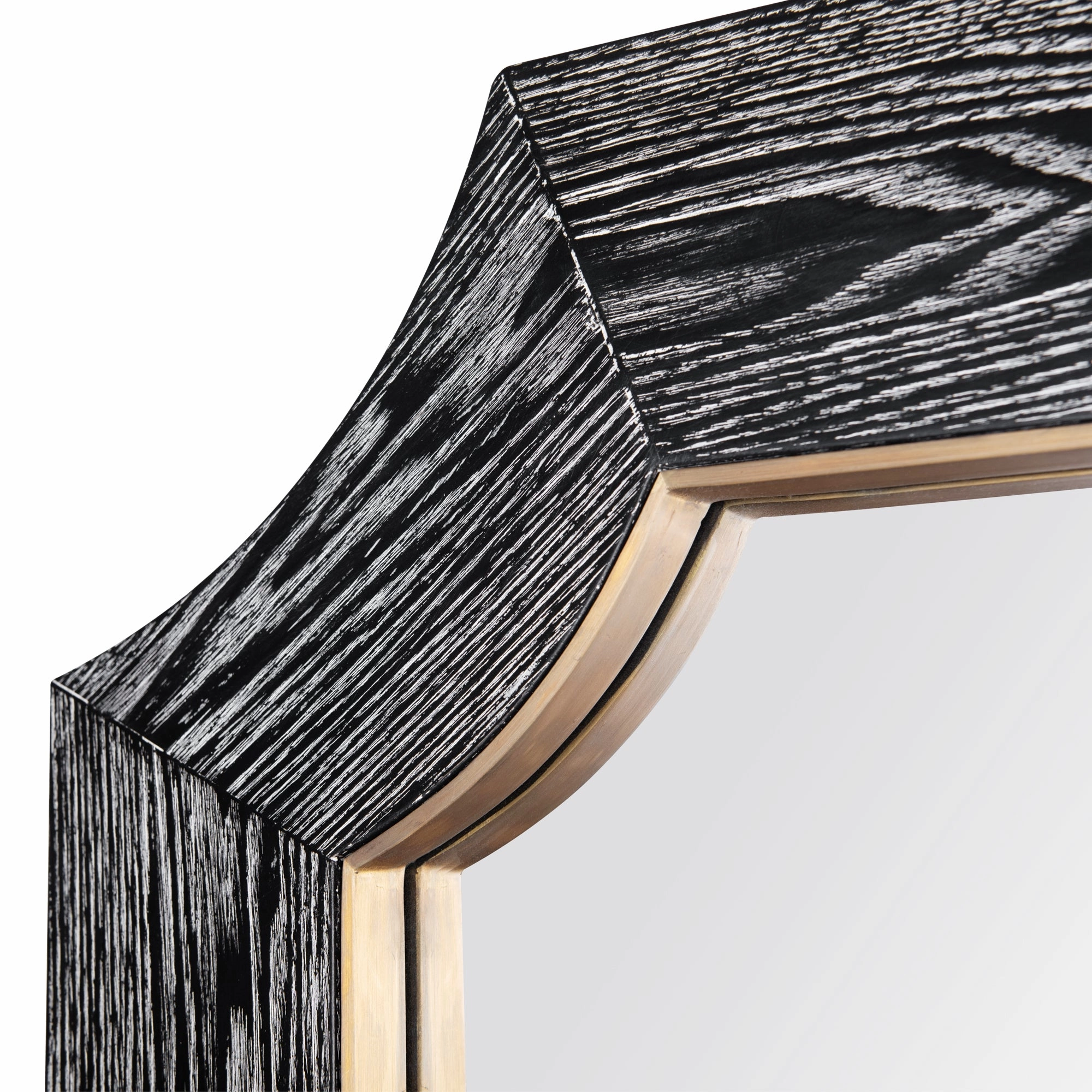 Farra 449MI28A 28x54 Wall Mirror - Cerused Black/Weathered Brass