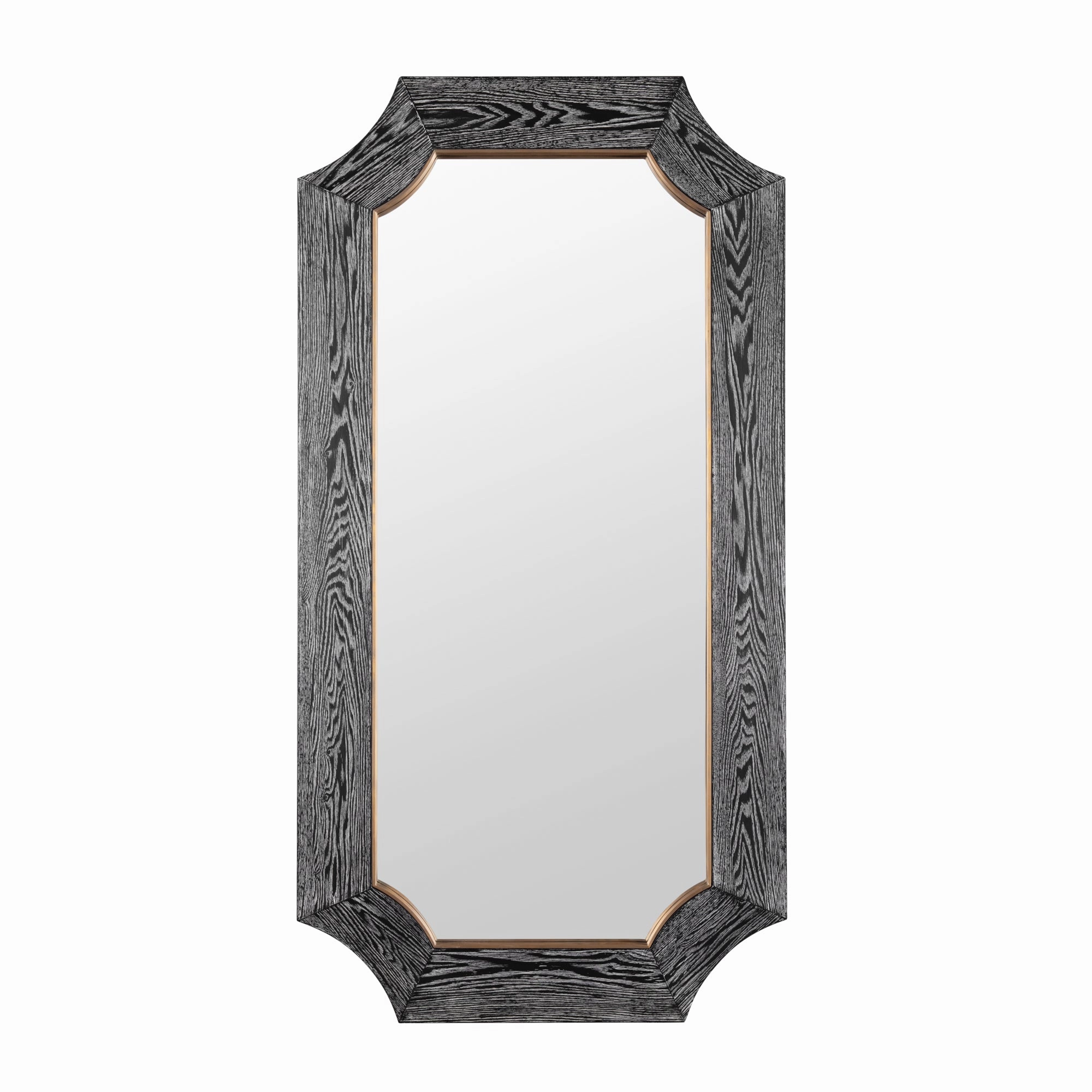 Farra 449MI28A 28x54 Wall Mirror - Cerused Black/Weathered Brasswall mounted decorative mirror,full length dressing mirror