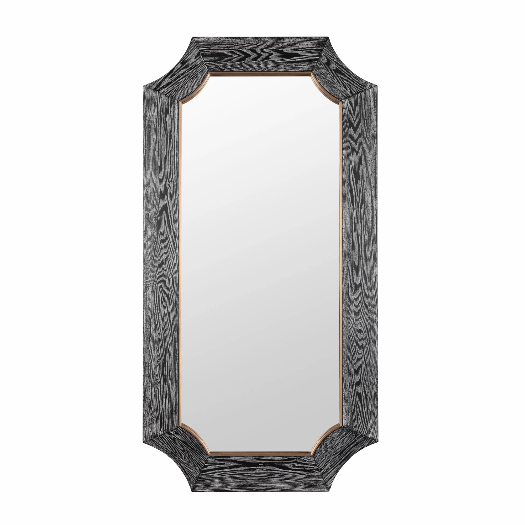 Farra 449MI28A 28x54 Wall Mirror - Cerused Black/Weathered Brasswall mounted decorative mirror,full length dressing mirror
