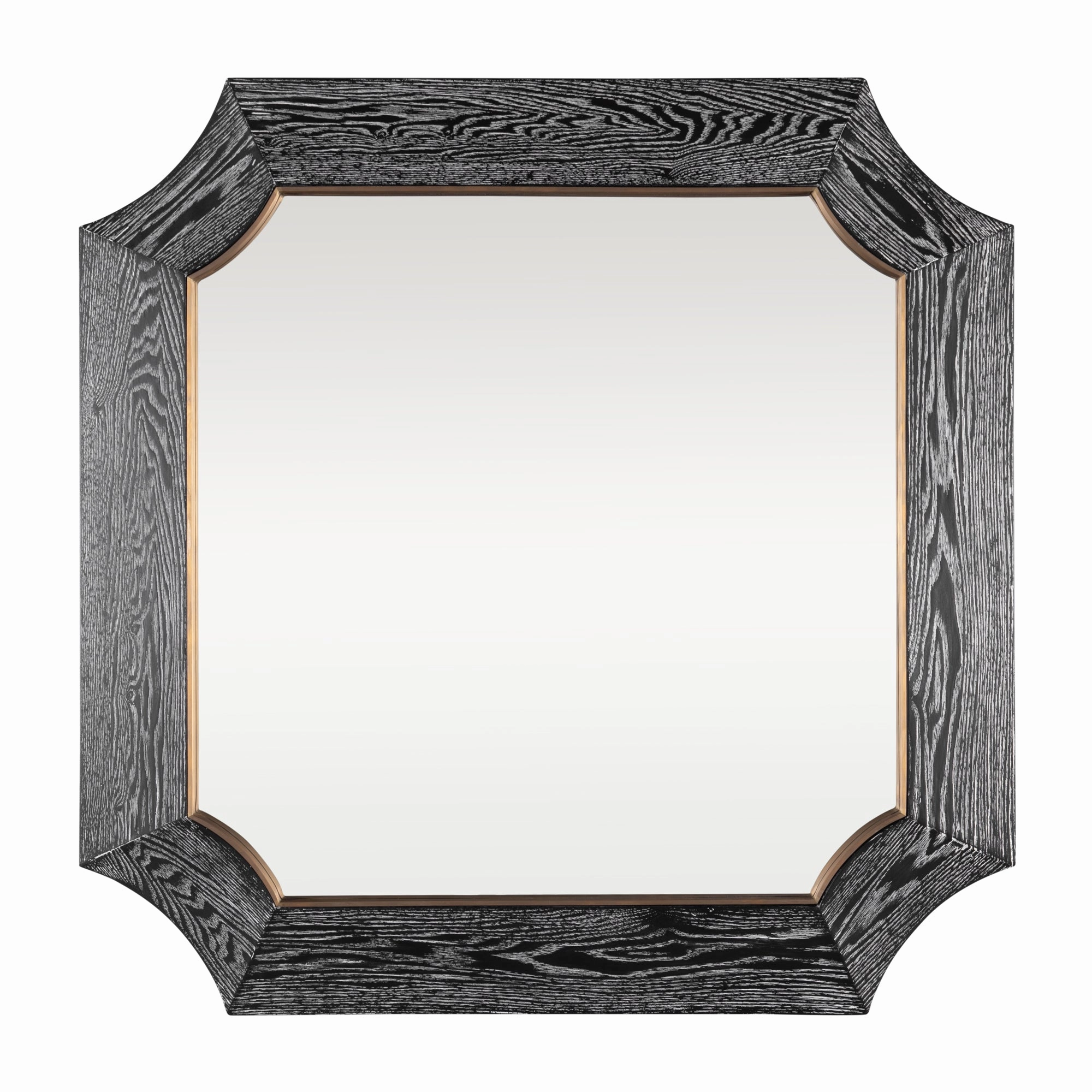 Farra 449MI36A 36x36 Wall Mirror - Cerused Black/Weathered Brasswall mounted decorative mirror,full length dressing mirror