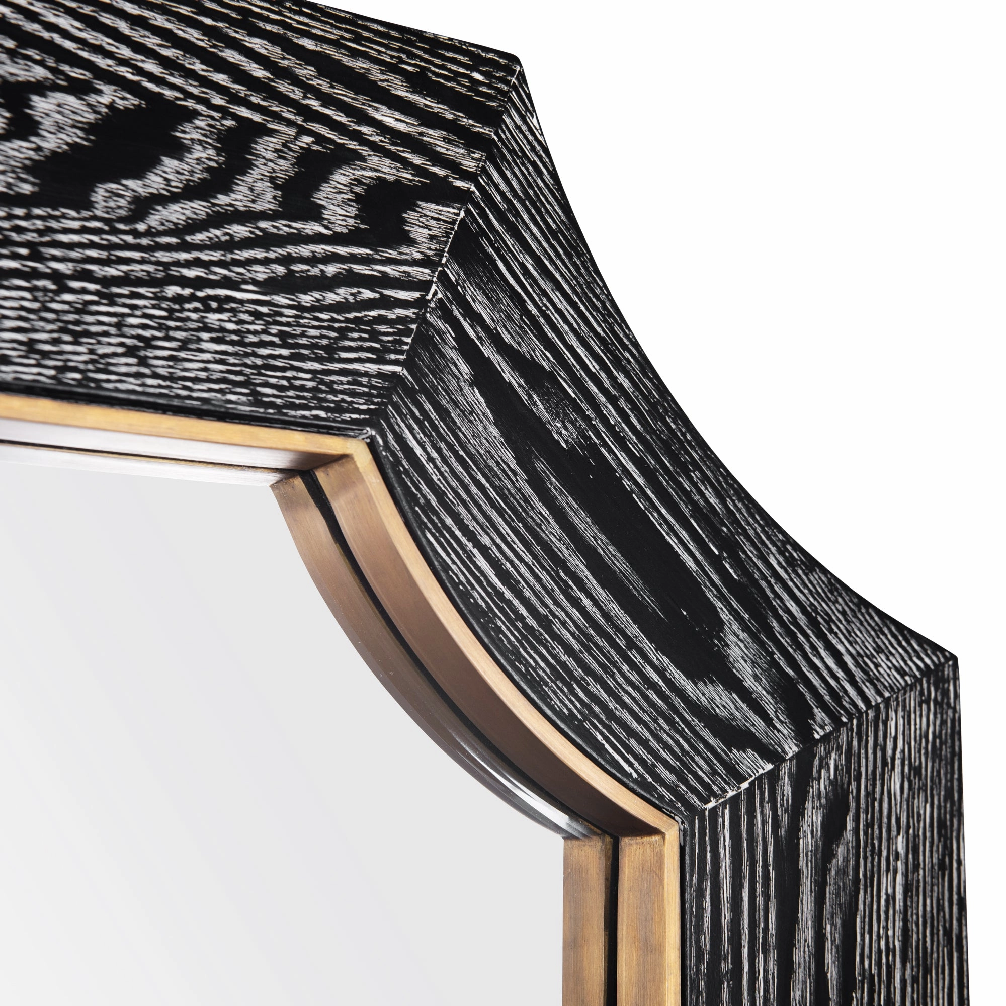 Farra 449MI36A 36x36 Wall Mirror - Cerused Black/Weathered Brass