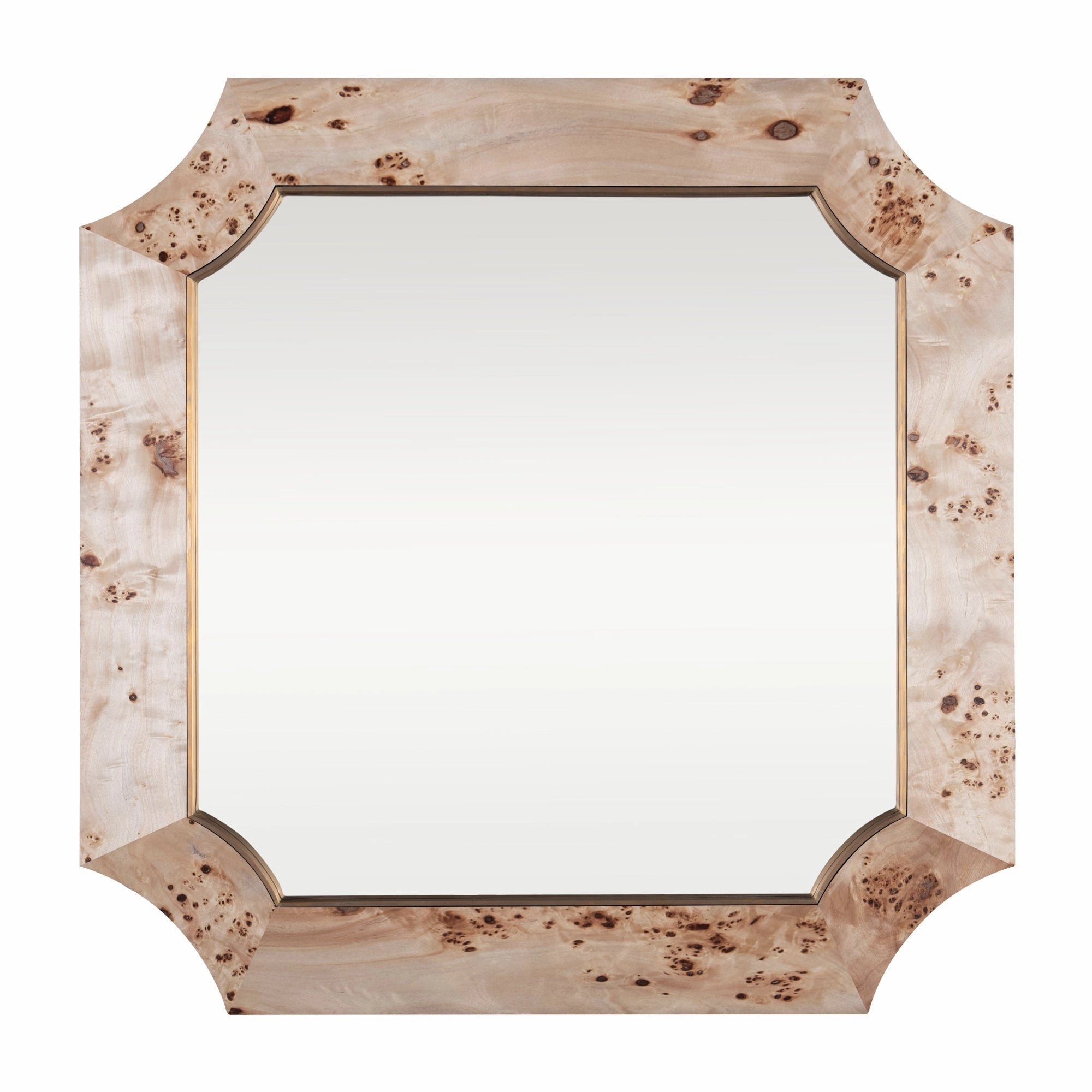 Farra 449MI36B 36x36 Wall Mirror - Poplar Burl/Weathered Brasswall mounted decorative mirror,full length dressing mirror