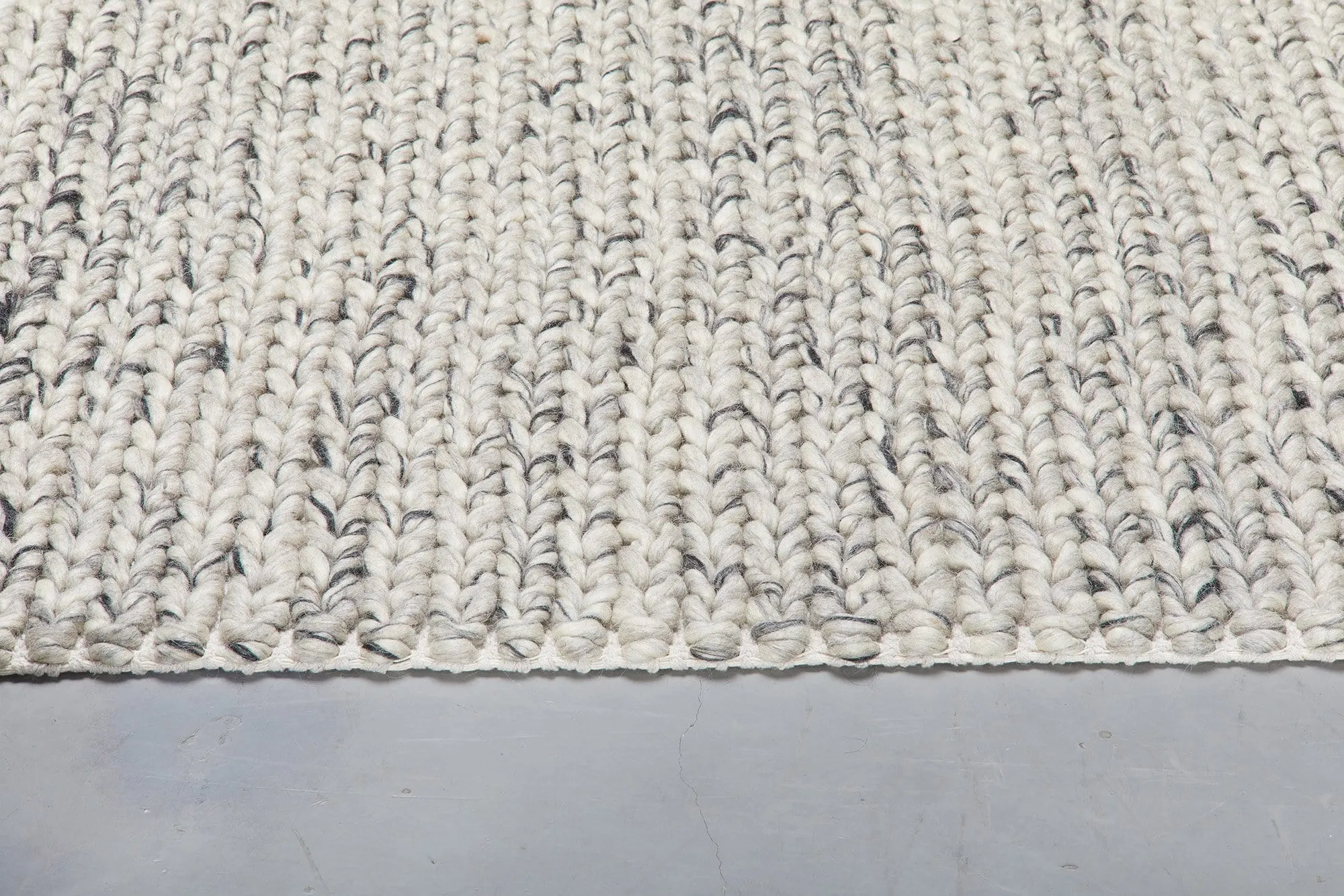 Farrah Marble Grey Braided Wool Rug