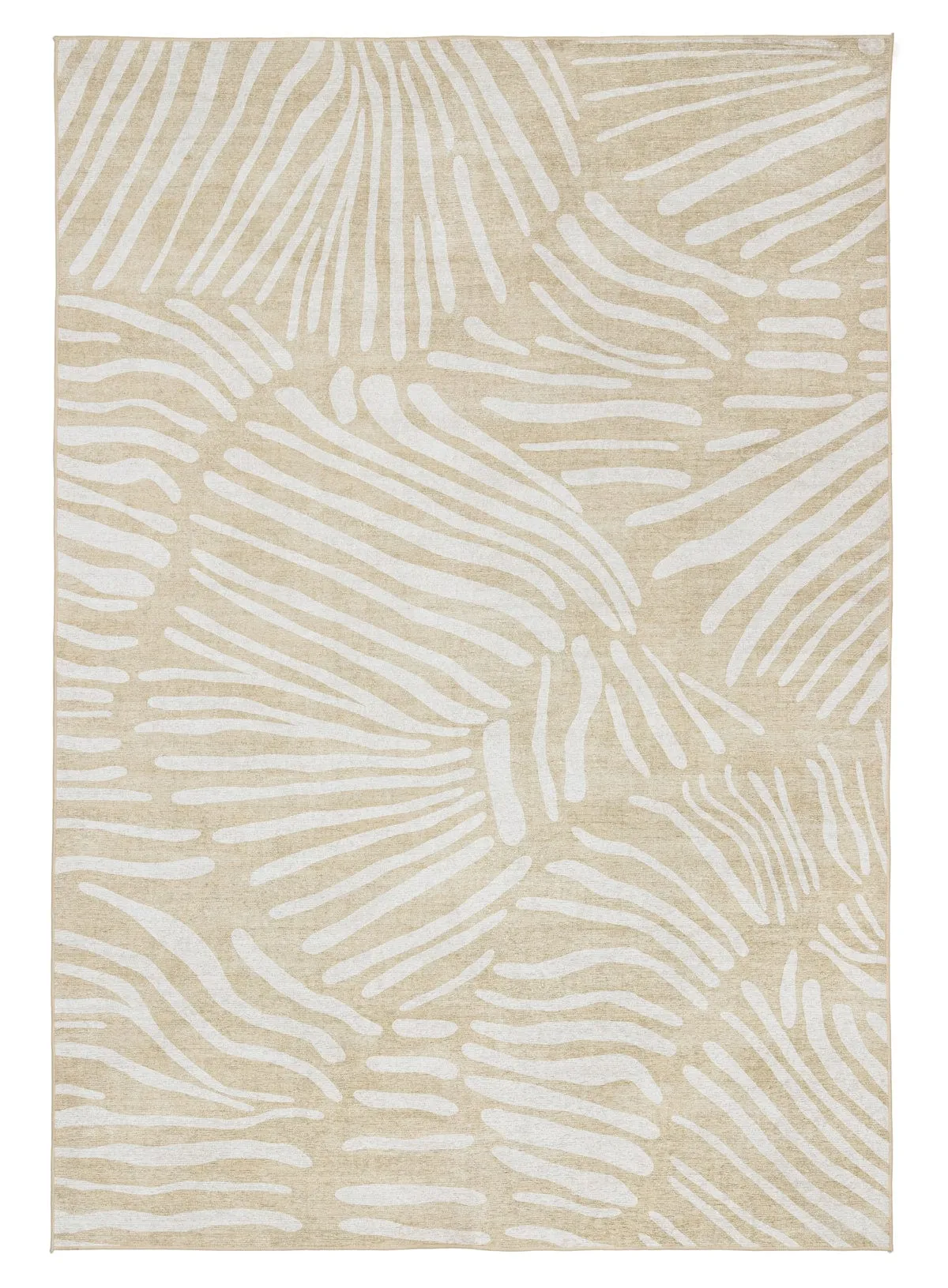 Faya Beige Palm Print Washable Rugmodern color block patchwork rug