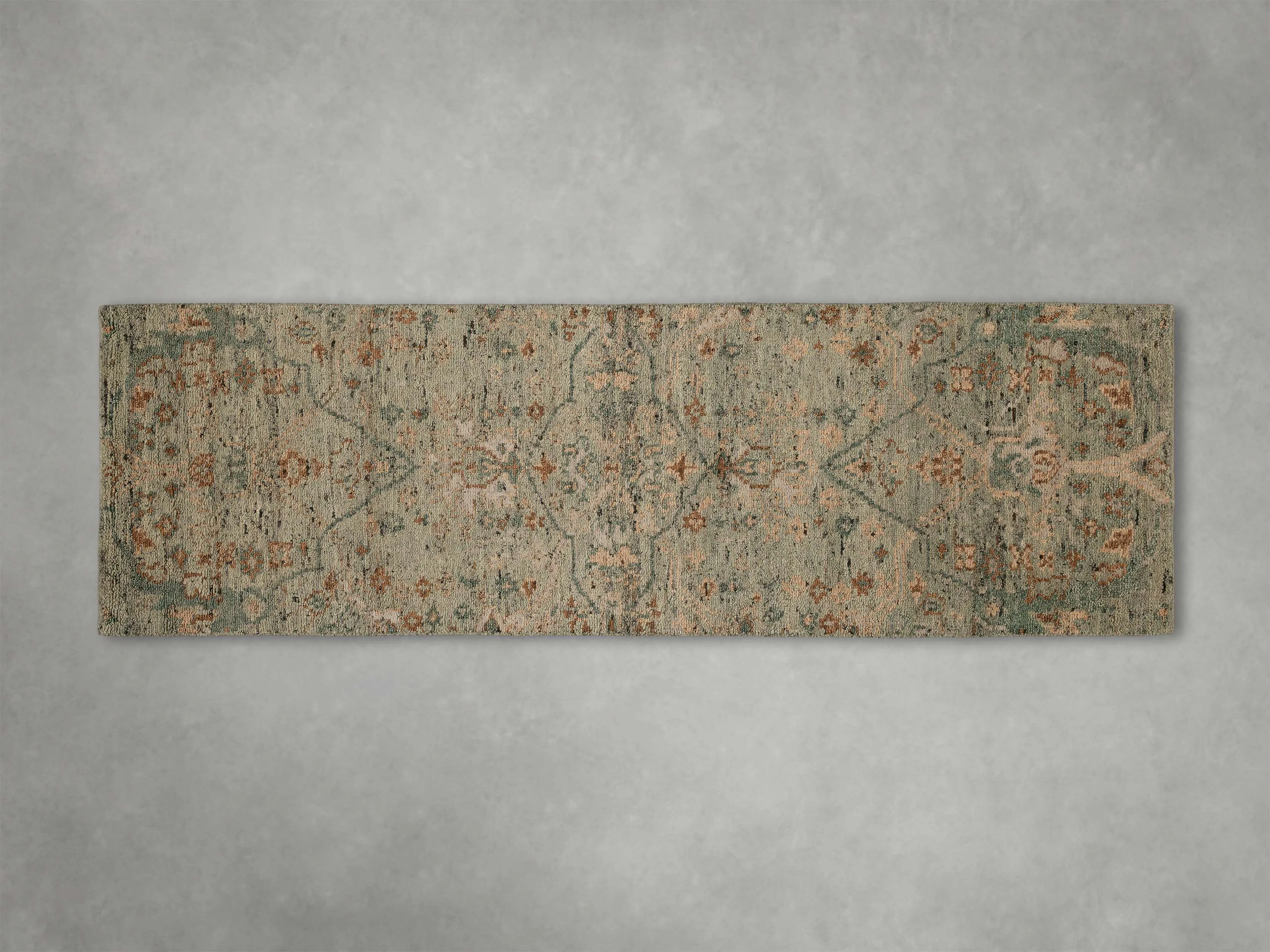 Faymount Hand-Knotted Runner Rugmodern color block patchwork rug